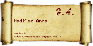 Haász Anna névjegykártya