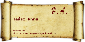 Haász Anna névjegykártya