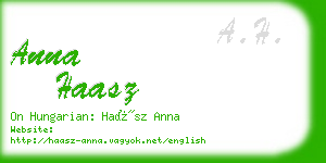 anna haasz business card